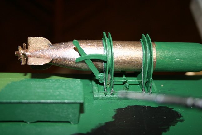 torpedo in rack painted